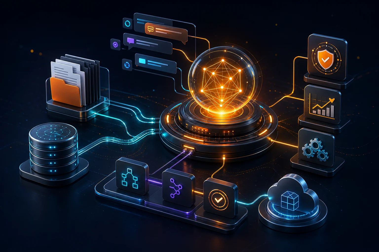 Production AI platform connecting business knowledge, agents, evaluation, automation and secure cloud deployment